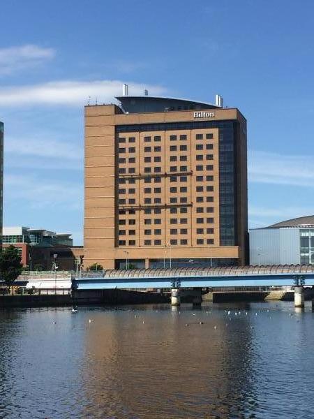 Hilton from across the river Lagan